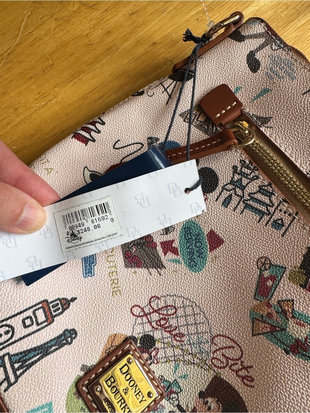 Dooney & Bourke Pink Multicolor Disney Travel Print Crossbody - Picture 3 of 8